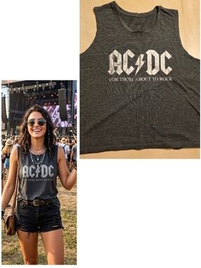 🔥 AC/DC "For Those About to Rock" Graphic Tank Top - XL